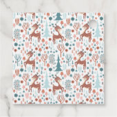 Cute Deer in Whimsical Forest Pattern Kerstmis Bedankjes Labels (Achterkant)