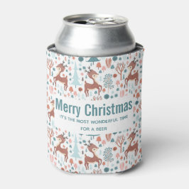 Cute Deer in Whimsical Forest Pattern Kerstmis Blikjeskoeler
