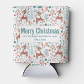 Cute Deer in Whimsical Forest Pattern Kerstmis Blikjeskoeler (Voorkant)