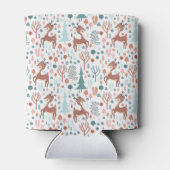 Cute Deer in Whimsical Forest Pattern Kerstmis Blikjeskoeler (Achterkant)
