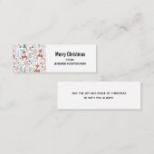 Cute Deer in Whimsical Forest Pattern Kerstmis Mini Visitekaartje (Voorkant / Achterkant)