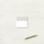 Cute Deer in Whimsical Forest Pattern Kerstmis Post-it® Notes (Op bureau)