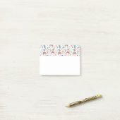 Cute Deer in Whimsical Forest Pattern Kerstmis Post-it® Notes (Op bureau)