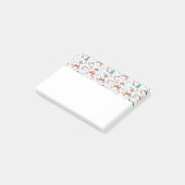 Cute Deer in Whimsical Forest Pattern Kerstmis Post-it® Notes (Schuin)