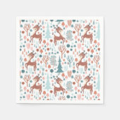 Cute Deer in Whimsical Forest Pattern Kerstmis Servet (Voorkant)