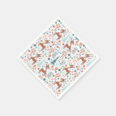Cute Deer in Whimsical Forest Pattern Kerstmis Servet (Hoek)