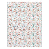Cute Deer in Whimsical Forest Pattern Kerstmis Tafelkleed (Voorkant)