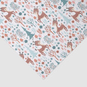 Cute Deer in Whimsical Forest Pattern Kerstmis Tissuepapier (Detail)