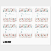 Cute Deer in Whimsical Forest Pattern Kerstmis Vierkante Sticker (Vel)