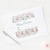 Cute Deer in Whimsical Forest Pattern Kerstmis Vierkante Sticker (Envelop)