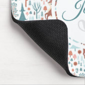 Cute Deer in Whimsical Forest Pattern Monogram Muismat (Hoek)