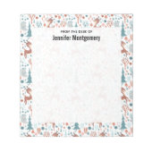 Cute Deer in Whimsical Forest Pattern Notitieblok (Voorkant)