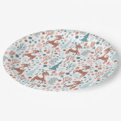 Cute Deer in Whimsical Forest Pattern Papieren Bordje (Gekanteld)