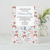 Cute Deer in Whimsical Forest Pattern Party Kaart (Staand voorkant)