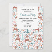Cute Deer in Whimsical Forest Pattern Party Kaart (Voorkant)