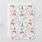 Cute Deer in Whimsical Forest Pattern Save The Date (Achterkant)