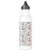 Cute Deer in Whimsical Forest Pattern Waterfles (Links)