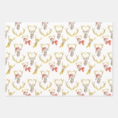 Cute Deer Kerstmis Inpakpapier Vel (Voorkant 3)