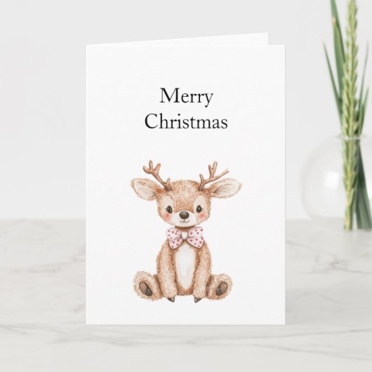 Cute Deer Kerstmis Kaart (Voorkant)