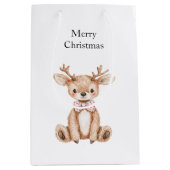 Cute Deer Kerstmis Medium Cadeauzakje (Voorkant)