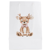 Cute Deer Kerstmis Medium Cadeauzakje (Achterkant)
