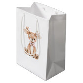 Cute Deer Kerstmis Medium Cadeauzakje (Achterkant Gekanteld)