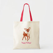 Cute Deer Kerstmis Tote Bag (Voorkant)