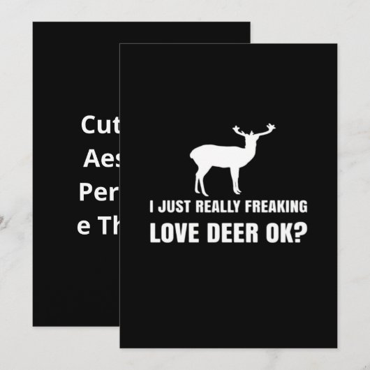 Cute Deer Lover Trendy Modern Aesthetic Feestdagenkaart (Voorkant / Achterkant)