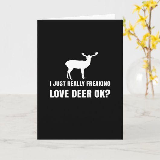 Cute Deer Lover Trendy Modern Aesthetic Kaart (Gele Bloem)