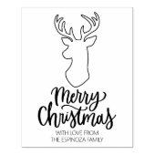 Cute Deer Merry kerst Rubberstempel (Afrduk)