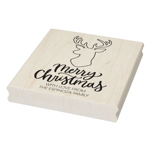 Cute Deer Merry kerst Rubberstempel (Stempel)