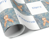 Cute Deer Merry Kerstmis Kinder Holiday Cadeaupapier (Rol Hoek)