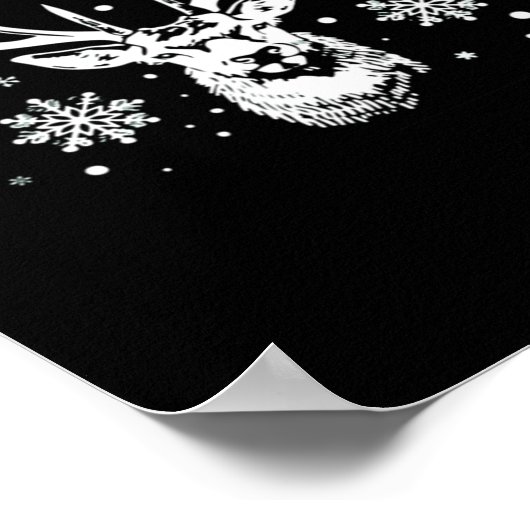 Cute Deer Merry Xmas Merry Christmas Happy New Yea Poster (Hoek)