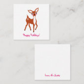 Cute Deer Mini Kerstmis Notitiekaartje (Voorkant / Achterkant)