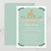 Cute Deer Neutral Baby shower Kaart (Voorkant / Achterkant)