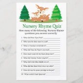Cute Deer Nursery Rhyme Quiz baby shower game (Voorkant)