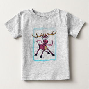 Cute Deer op ijs Funny feestdagen Cartoon
