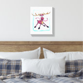 Cute Deer op ijs Funny feestdagen Cartoon Canvas Afdruk (Insitu (Slaapkamer))
