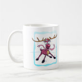 Cute Deer op ijs Funny feestdagen Cartoon Koffiemok (Links)