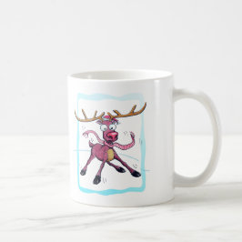 Cute Deer op ijs Funny feestdagen Cartoon Koffiemok