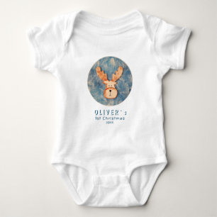 Cute Deer Reindeer Baby's Eerste Kerstmis Romper