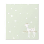 Cute Deer | Sage Green | Kerstmis Notitieblok (Voorkant)