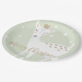 Cute Deer | Sage Green | Kerstmis Papieren Bordje (Gekanteld)