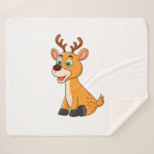 Cute Deer Sherpa Deken (Voorkant (horizontaal))