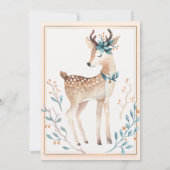 Cute Deer Slingerlichtjes,Florale Baby Shower    Kaart (Achterkant)