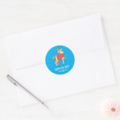 Cute Deer Snowy Winter Holiday Animal Ronde Sticker (Envelop)