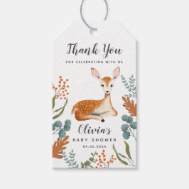 Cute Deer Theme Gender Neutral Herfst Baby shower Cadeaulabel