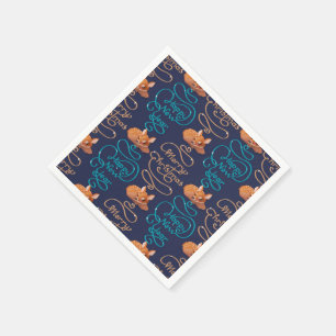 Cute Deer Typography New Year Merry Kerstmis Servet