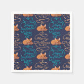 Cute Deer Typography Nieuwjaar Merry kerst Servet (Voorkant)