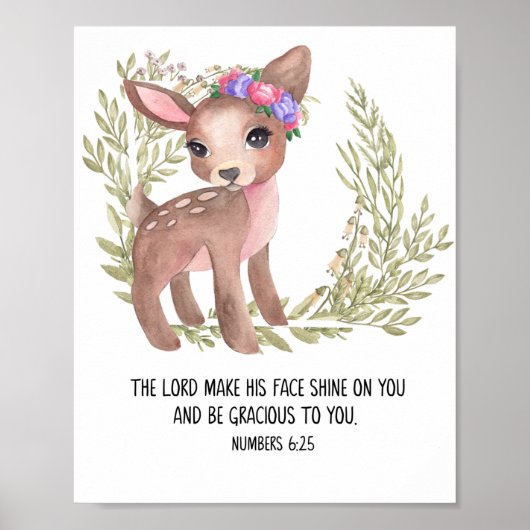 Cute Deer Wall Art, Bijbelverse Poster (Voorkant)